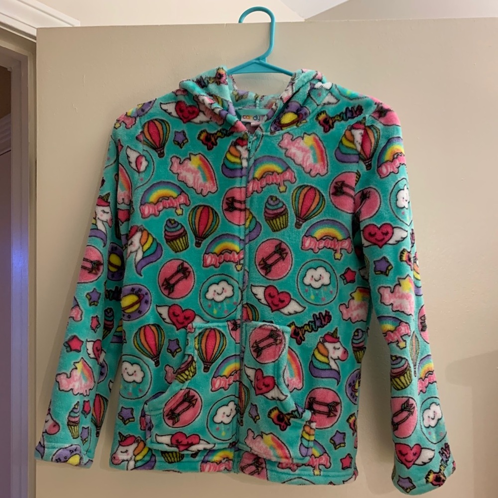 Fuzzy Zip Up Sweatshirt 14/16